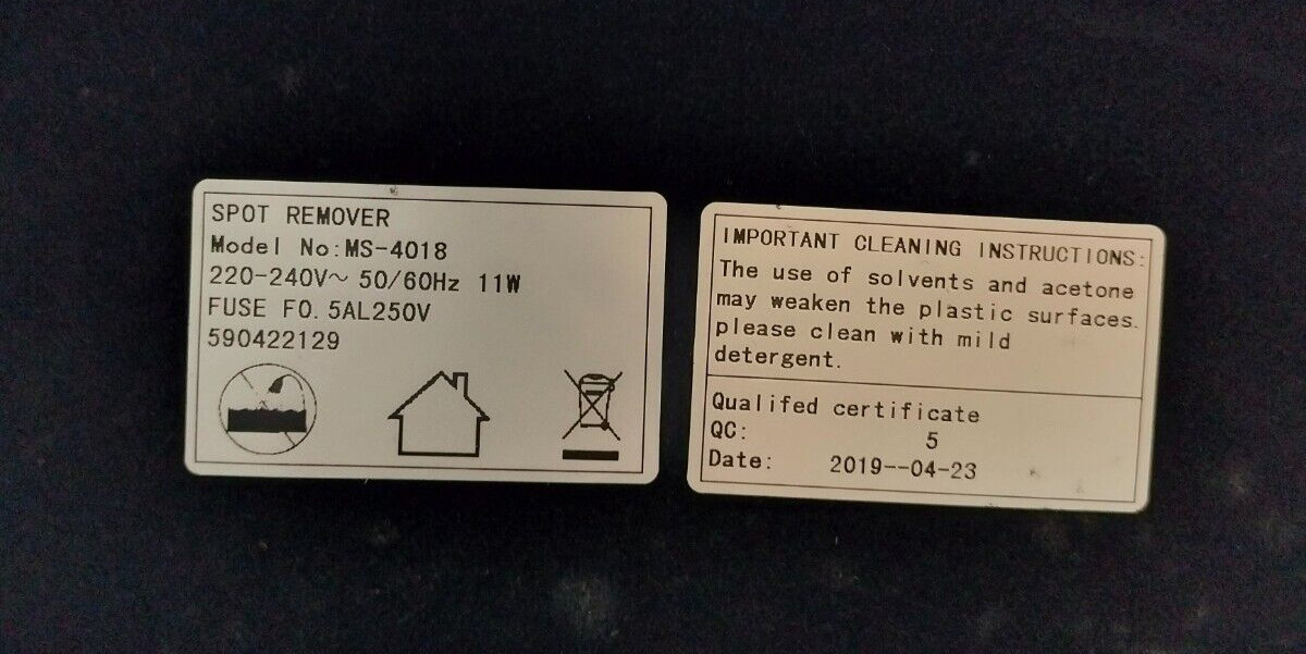 MS-4018 MS4018 Spot Remover 220-240V~ 50/60Hz 11W