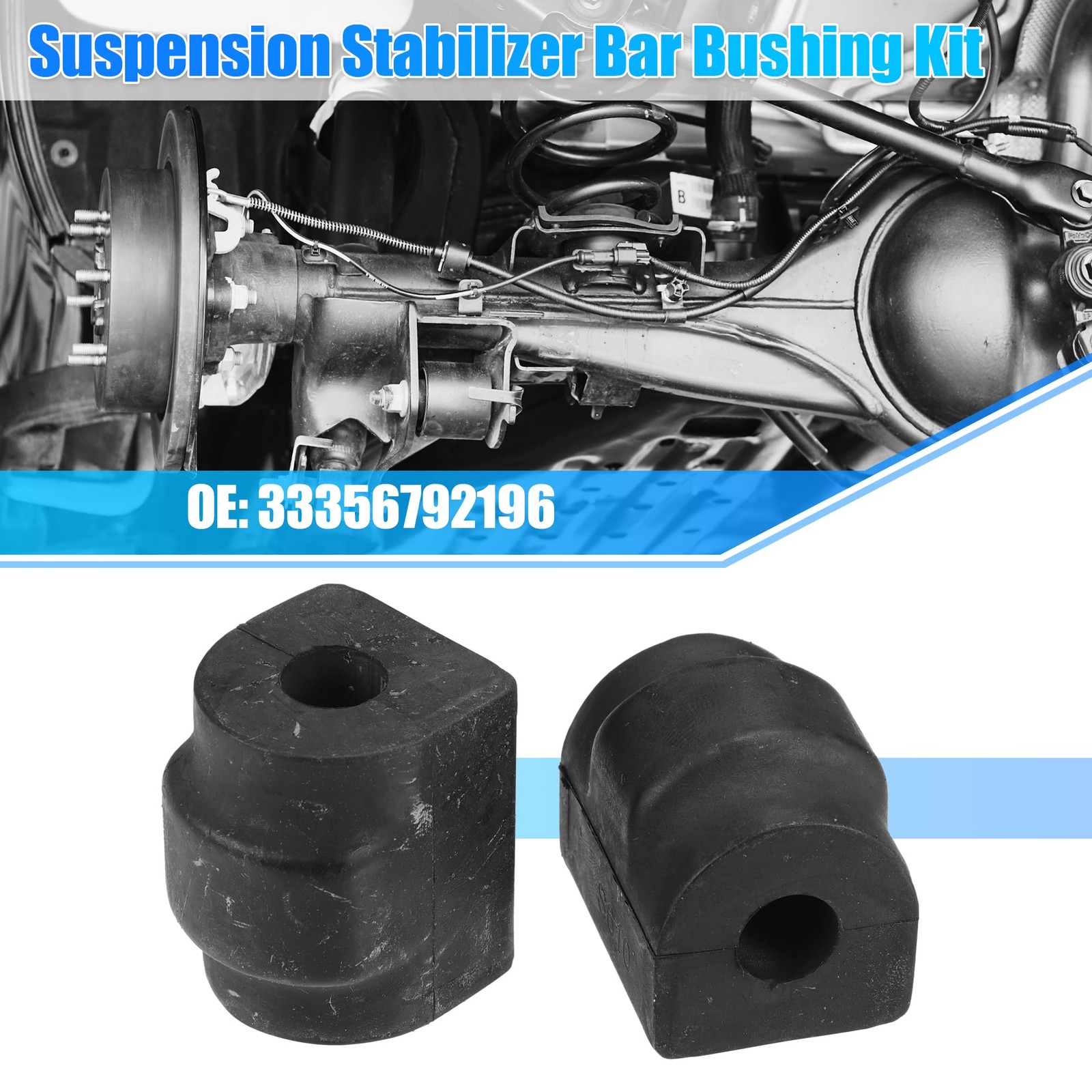uxcell 2pcs Car Suspension Stabilizer Bar Bushings 1.37″x1.22″x1.57″, Black
