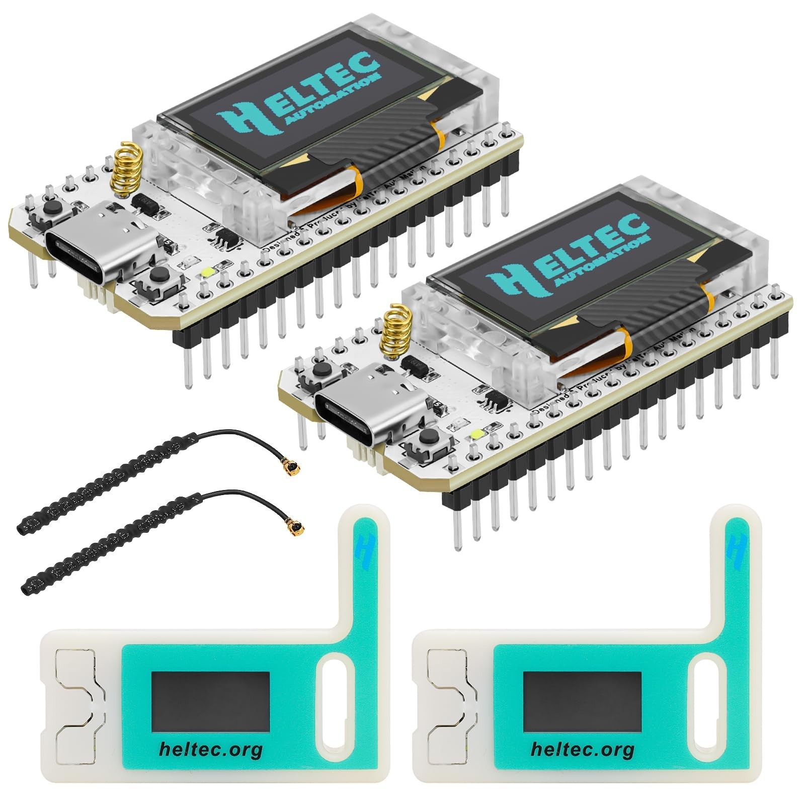 2 Set ESP32 LoRa V3 Development Board with 915 MHz Antenna and Case Integrate…