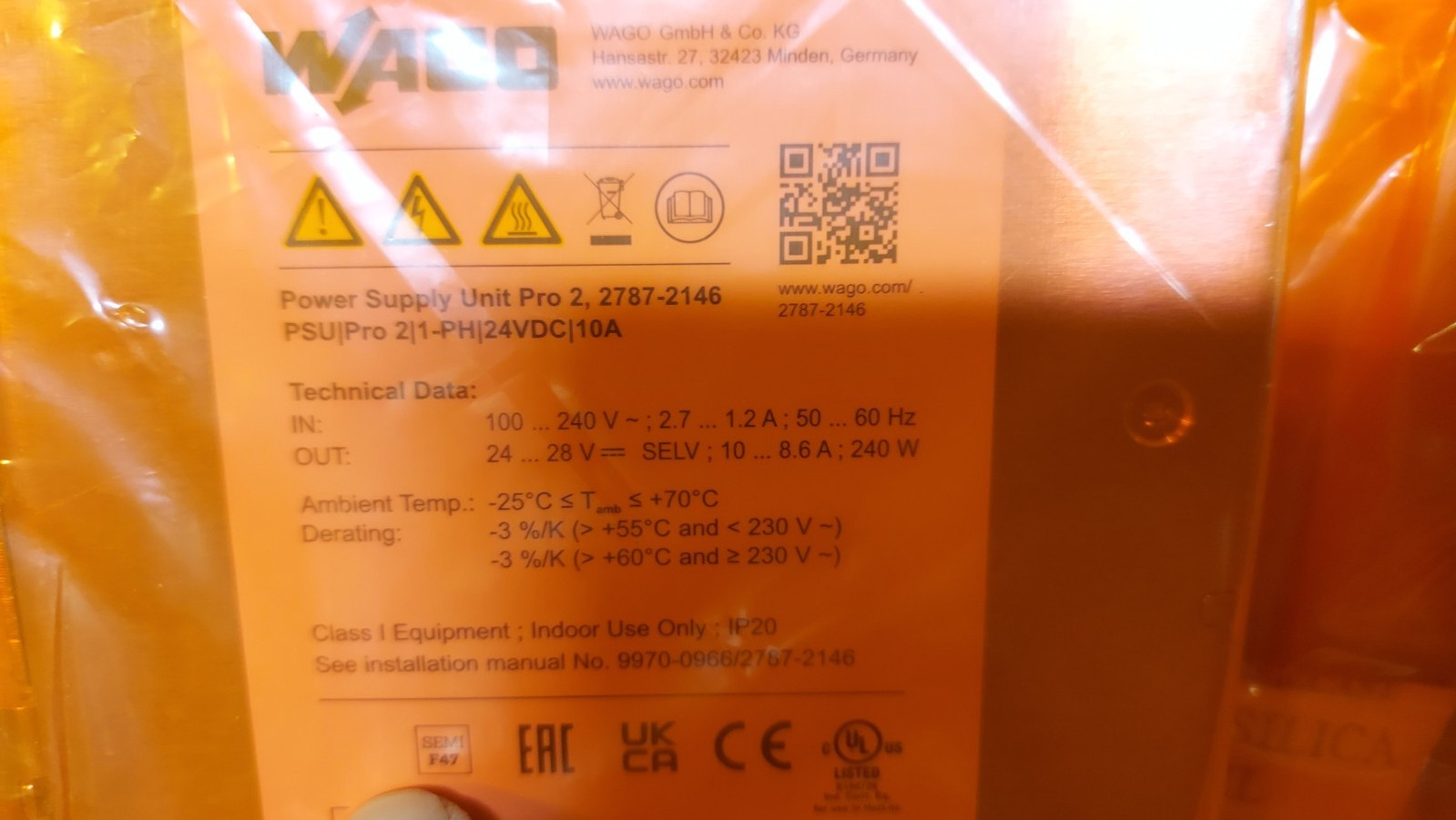 New Wago 2787-2146 Power Supply Unit Pro 2 OPEN BOX for pictures
