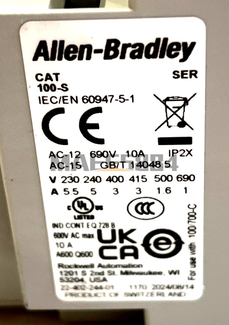 NEW ALLEN BRADLEY 100-C55D10 PROCESSOR MODULE 100C55D10 SER. FAST SHIPPING