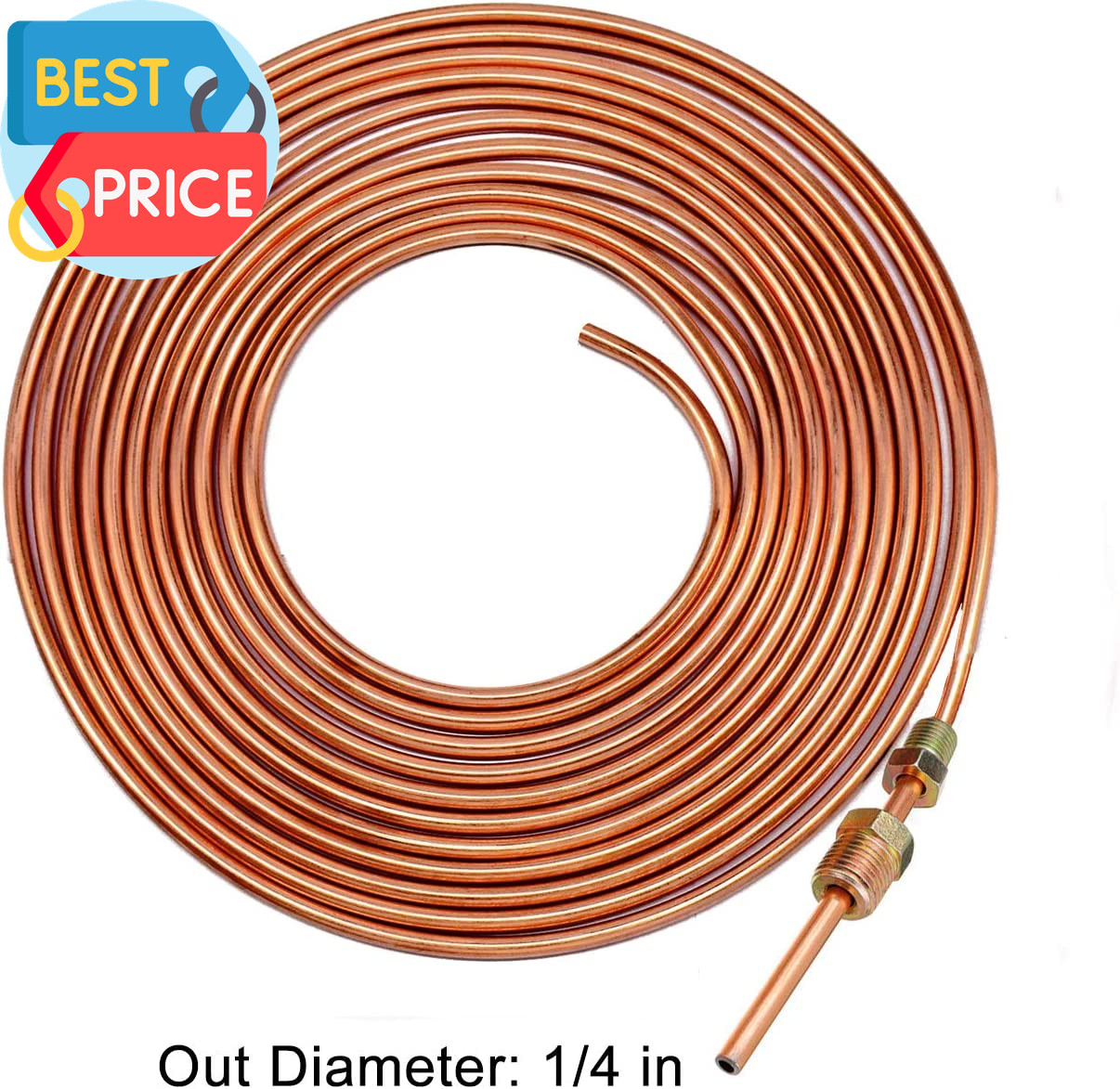 1/4 Brake Line, Upgraded 25 Ft. of 1/4 Flexible Copper Coated Brake Line Tube Ro