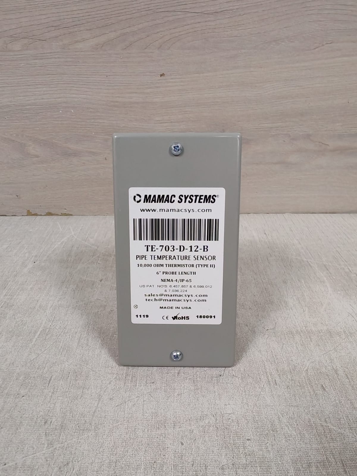 MAMAC SYSTEMS TE-703-D-12-B PIPE TEMPERATURE SENSOR
