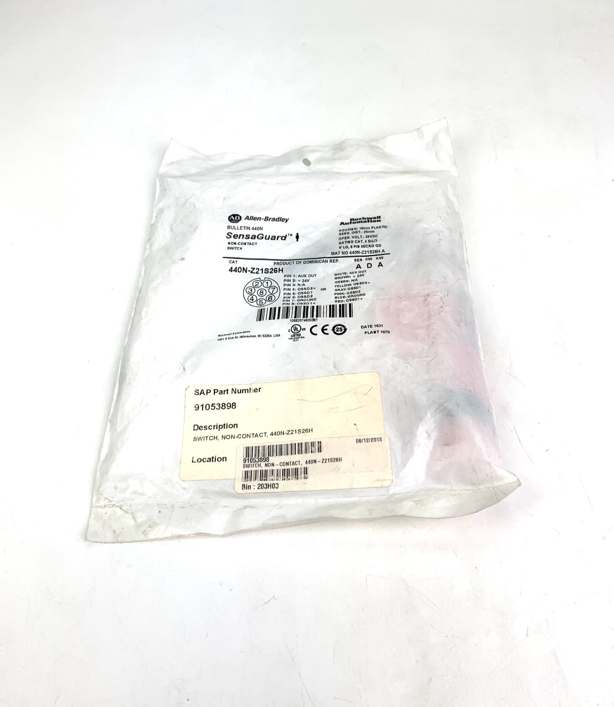 Allen Bradley 440N-Z21S26H Ser A Non-Contact Switch *25 Year US Seller*