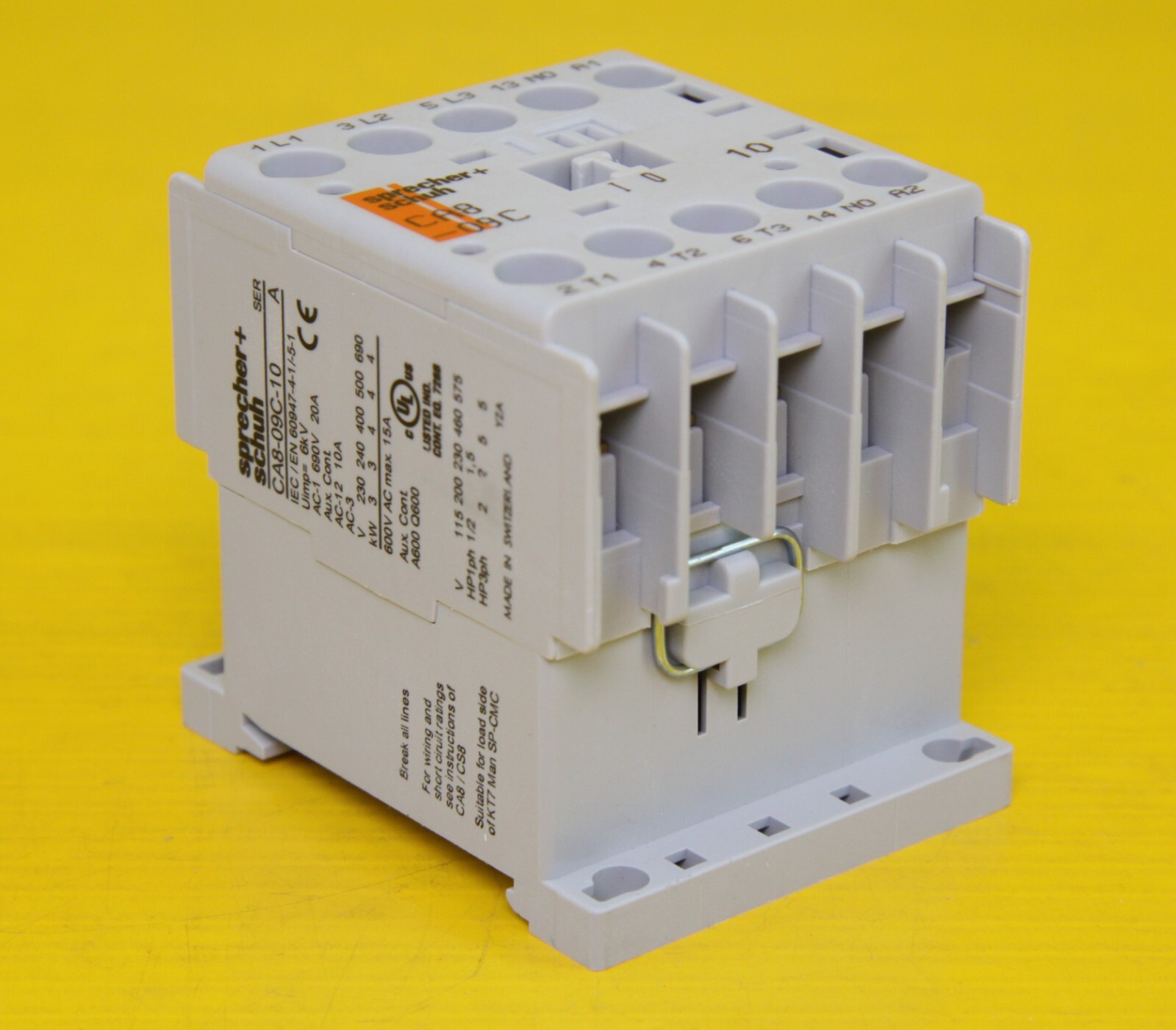 Sprecher+Schuh CA8-09C-10-24VDC-D Mini Contactor 9A 3P 1NO (24 VDC w/Diode)