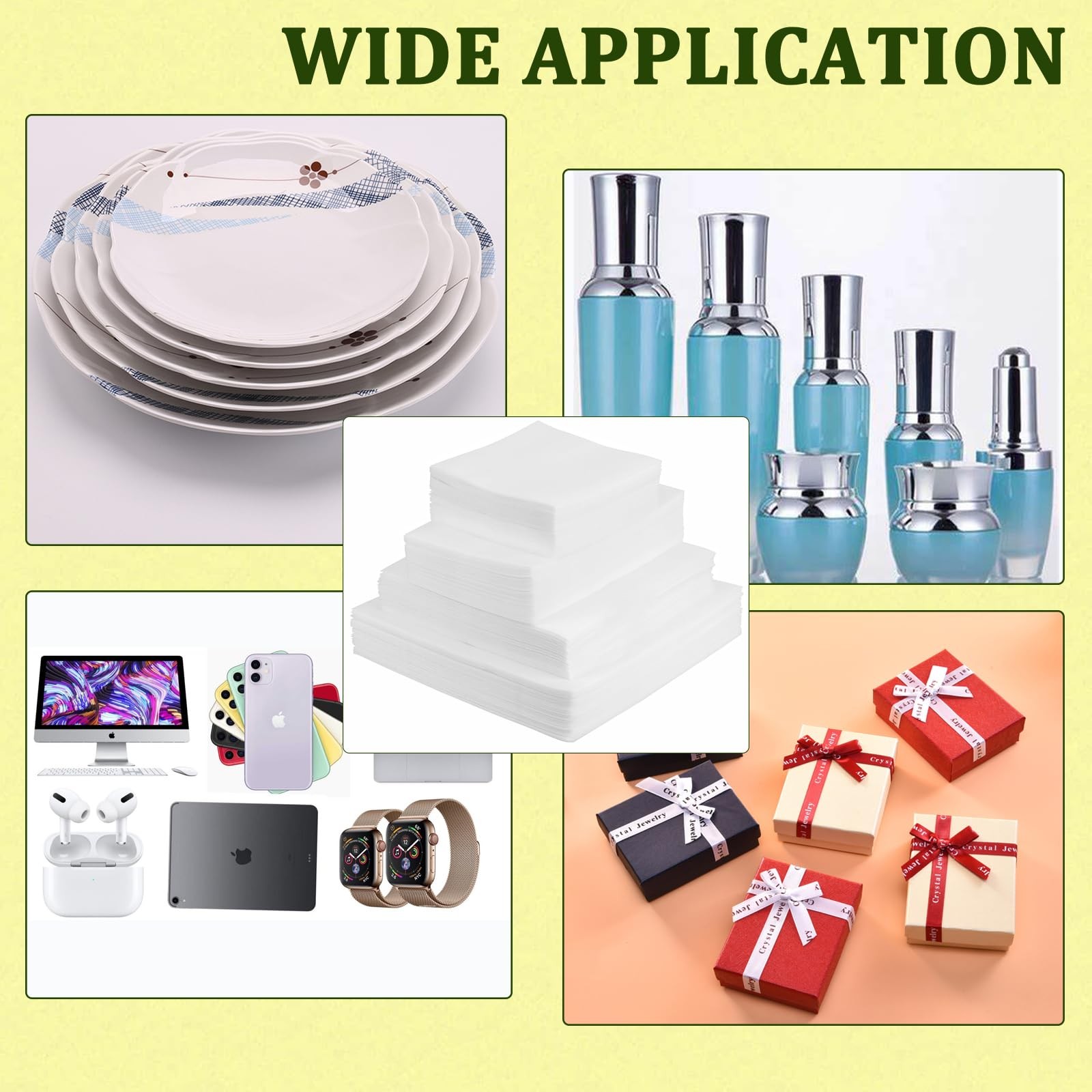 200PK Cushion Foam Pouches Moving Packaging Supplies 4 Sizes 12×16 12×12 8×12 8x