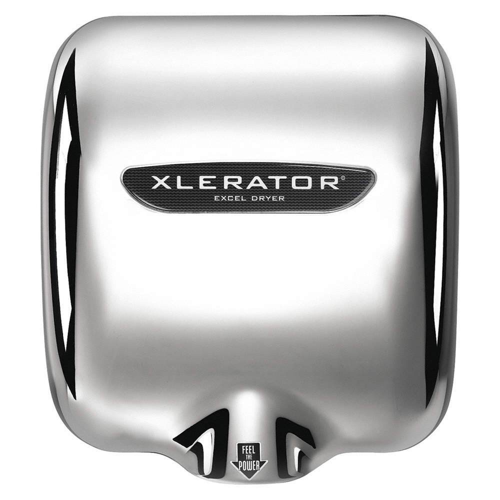 EXCEL DRYER XL-C-1.1N-110-120V Hand Dryer,8 sec,59 to 67 dBA,SLVR 455A38