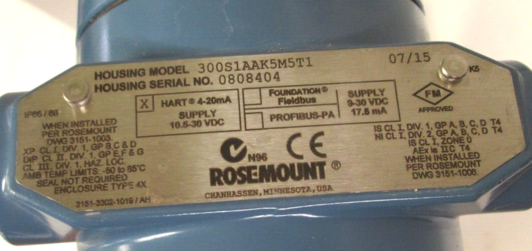ROSEMOUNT TRANSMITTER, 3051S2TG4A2B11A1AB4M5T1K5, W/ 2″ 150 316 SST FLANGES, WS