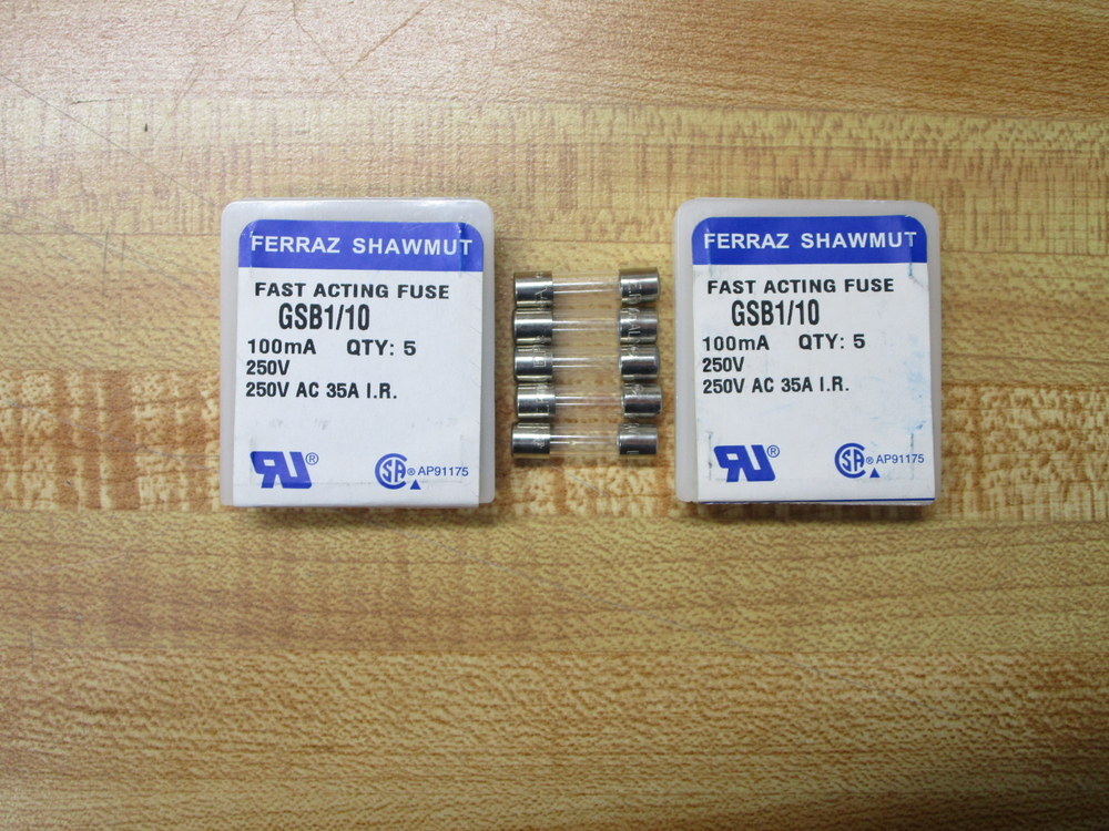 Gould Shawmut Ferraz Mersen GSB1/10 Fuse Cross Ref 1CC58 Fine Wire (Pack of 10)