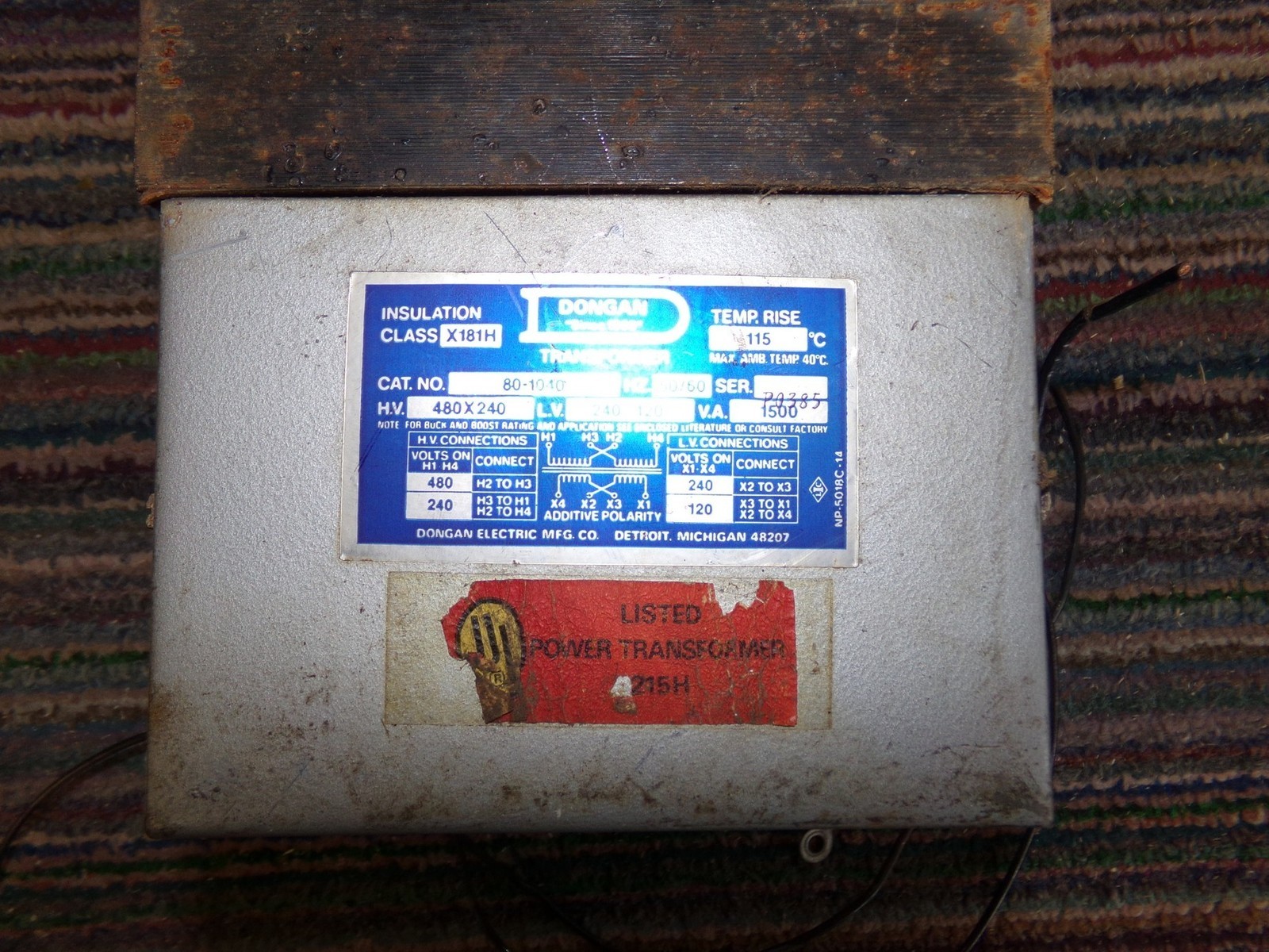 Dongan Transformer 80-1040, Single Phase General Purpose *FREE SHIPPING*