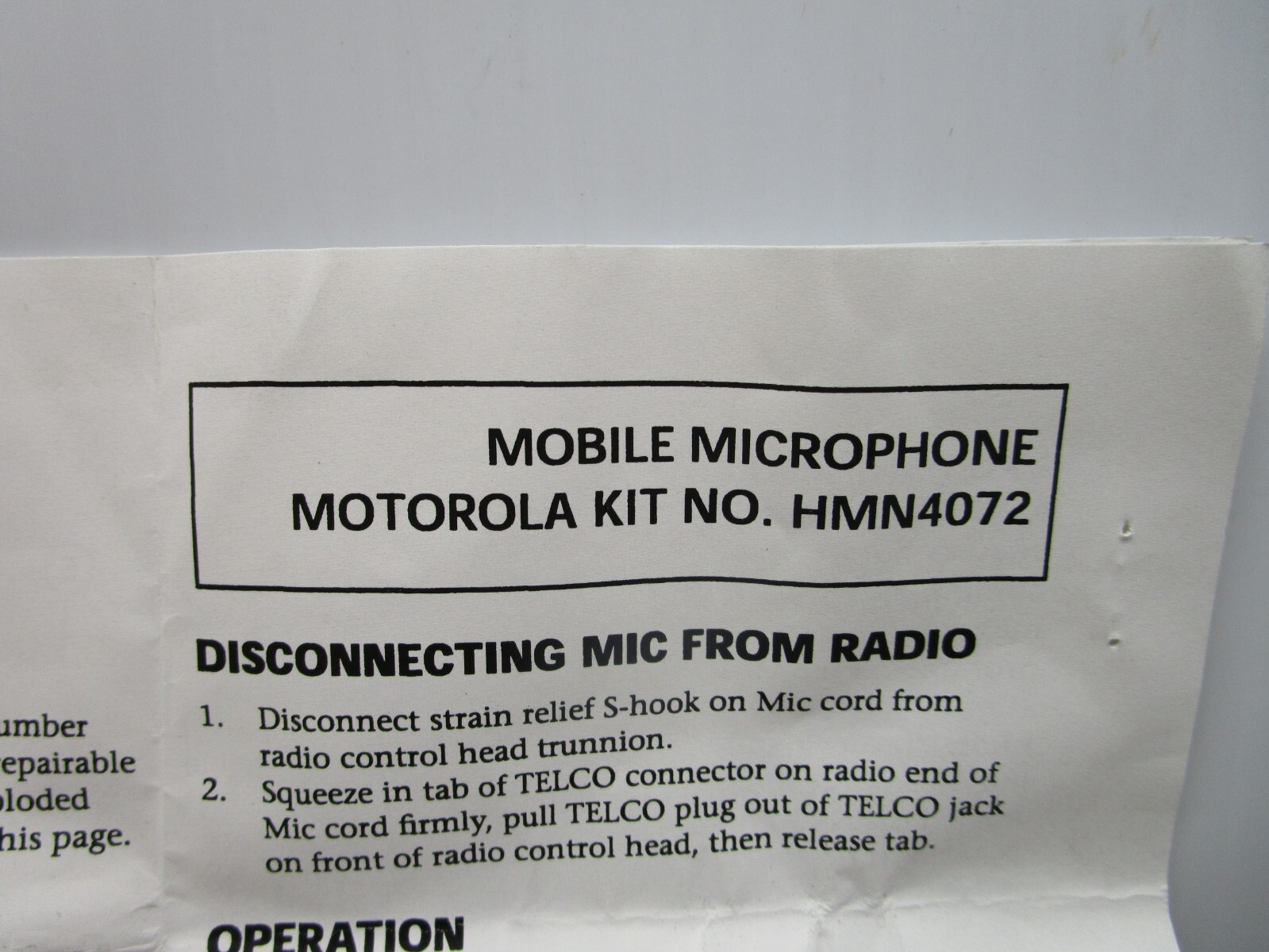 Motorola HMN4072D Mobile Radio Microphone Hanger Set