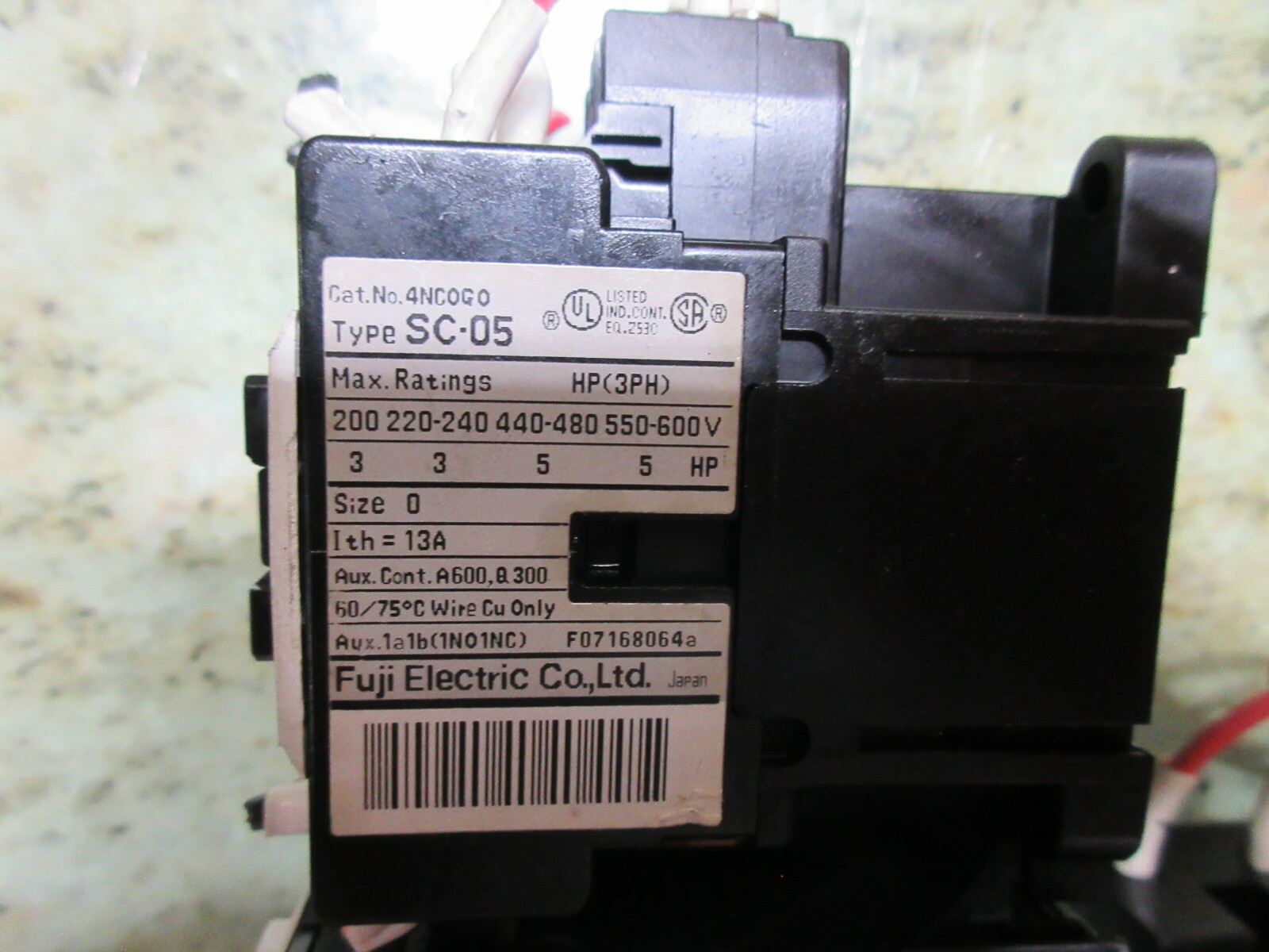 FUJI ELECTRIC CONTACTOR SC-05 [13] 20A 4NC0G0 SC-05 TR-ON 0N RELAY