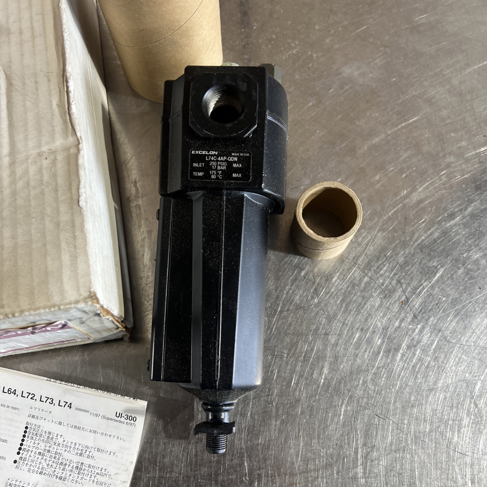 NORGREN L74C-4AP-QDN OIL-FOG LUBRICATOR, 1/2″ NPT, 250PSI MAX, 175ºF/80ºC MAX