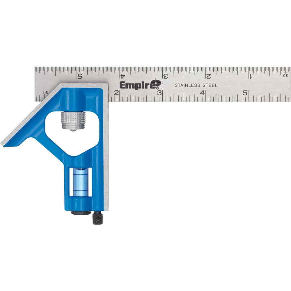 Empire Level E255 Stainless-Blade 6″ Combination Square Set, 1/64 & 1/32″ Grad