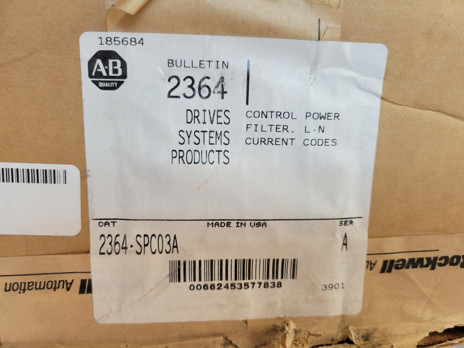 Allen Bradley 2364-SPC03A Control Power Filter NEW NOS