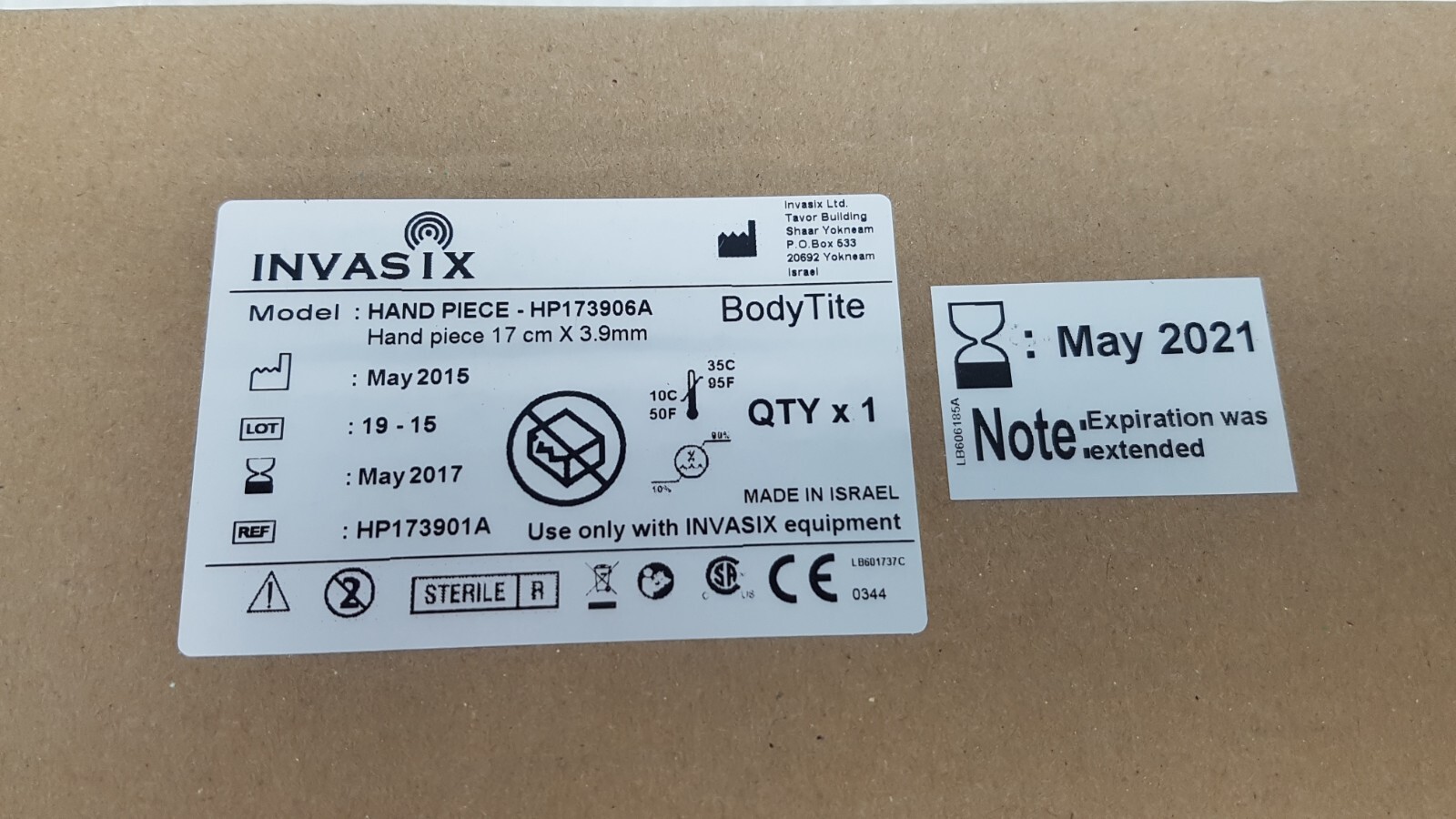 INVASIX Body Tite Hand Piece HP173906A, 17cm X 3.9mm