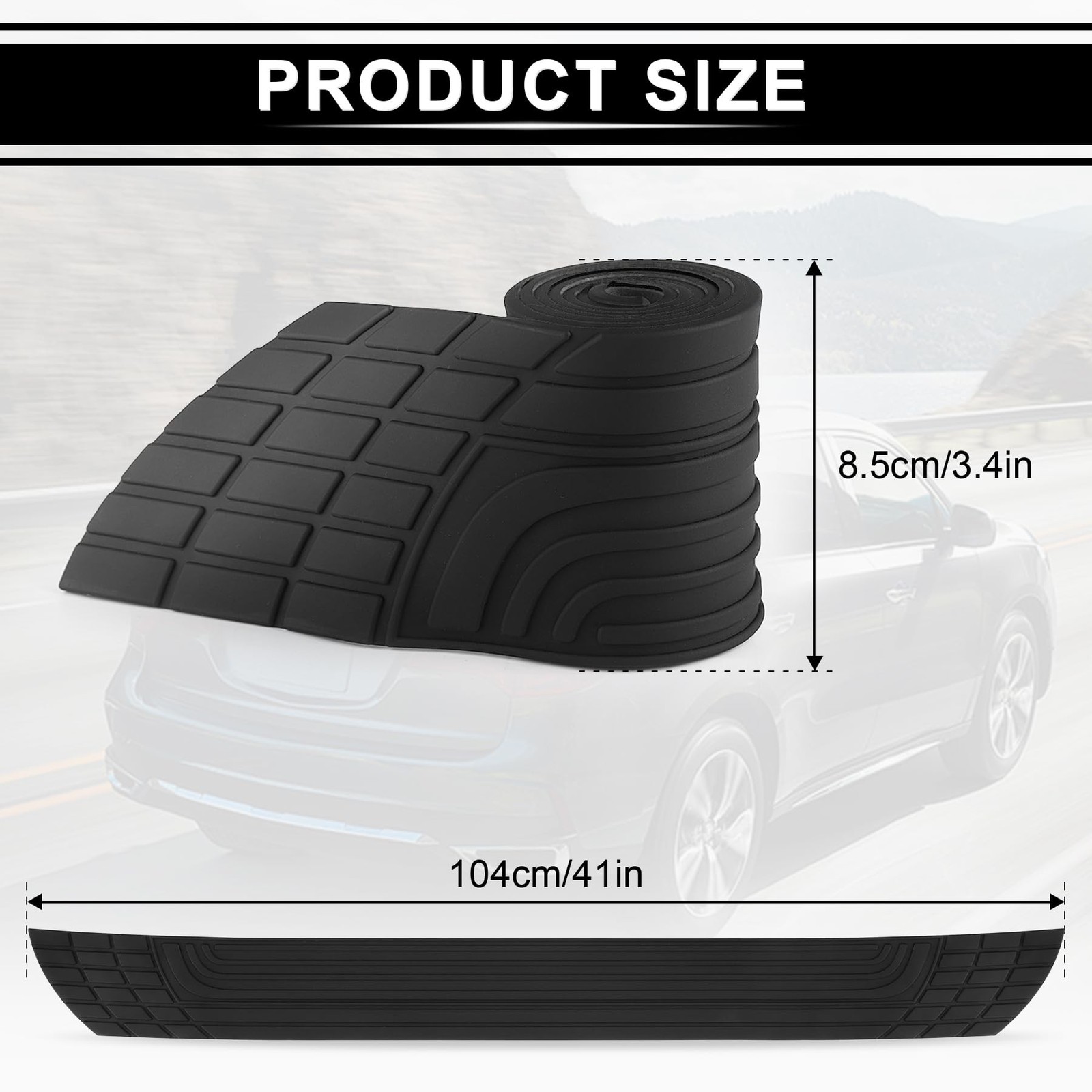 SINGARO Car Rear Bumper Protector, 42inch x3.4inch Car/SUV Universal Rubber A…