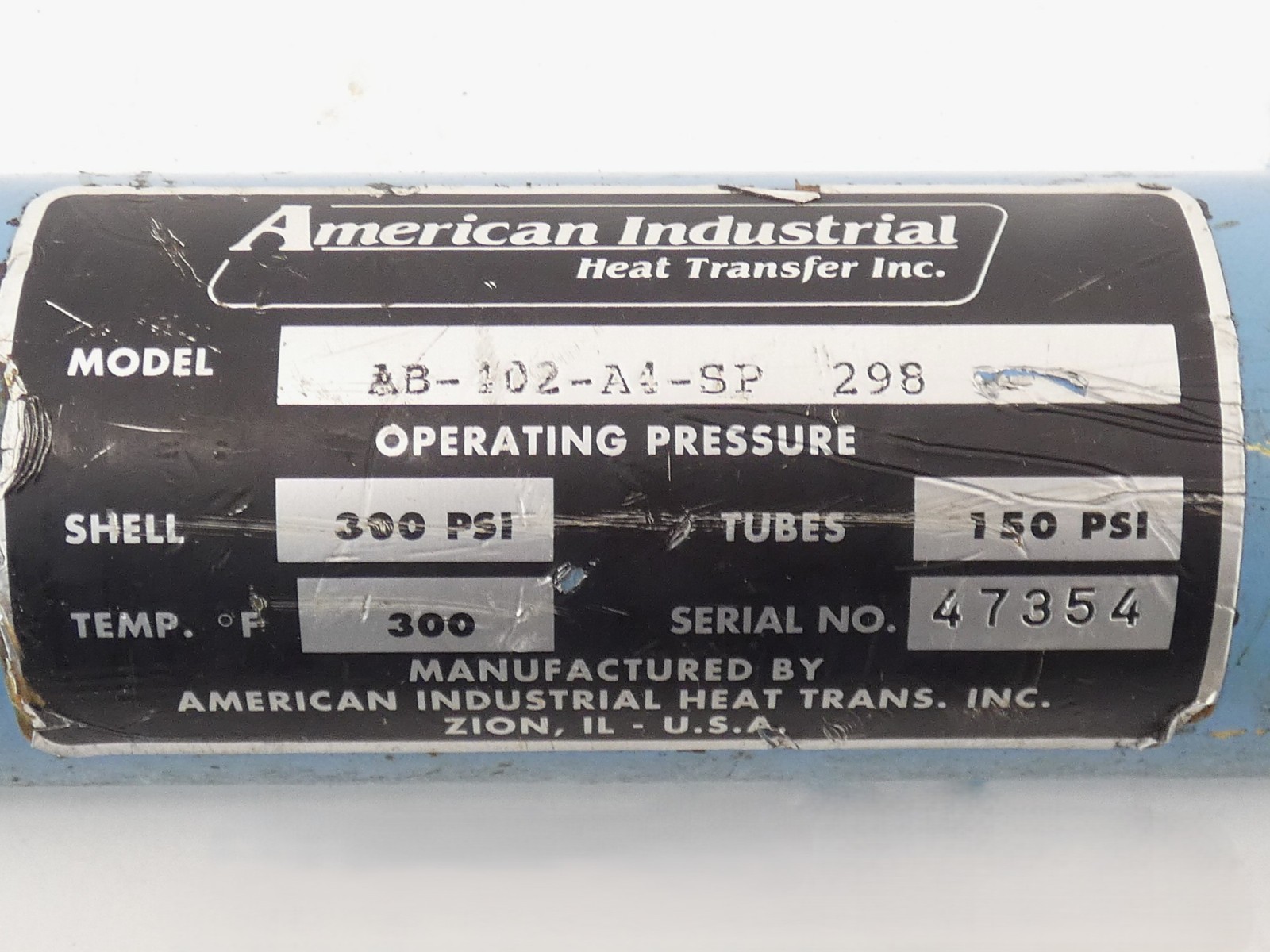 American Industry AB-402-A4-SP 298 Heat Exchange 150-300PSI 300°F