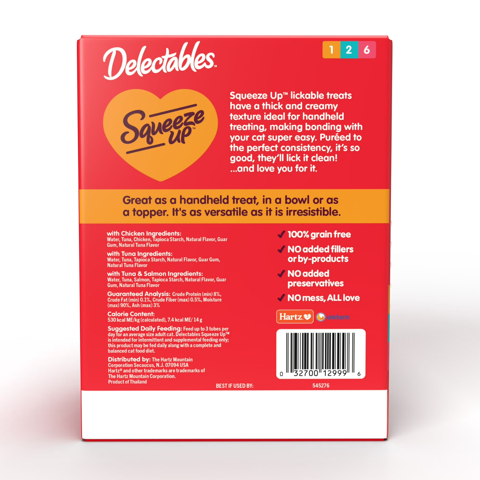 Squeeze up Lickable Wet Cat Treat Flavor Variety Pack, 0.5oz Tube 54 Count