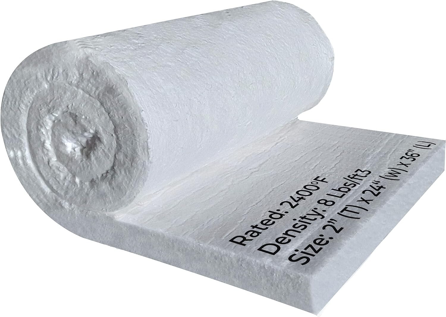 Ceramic Fiber Blanket – 2400F 8# High Temp Thermal Insulation 2″x24″x36″