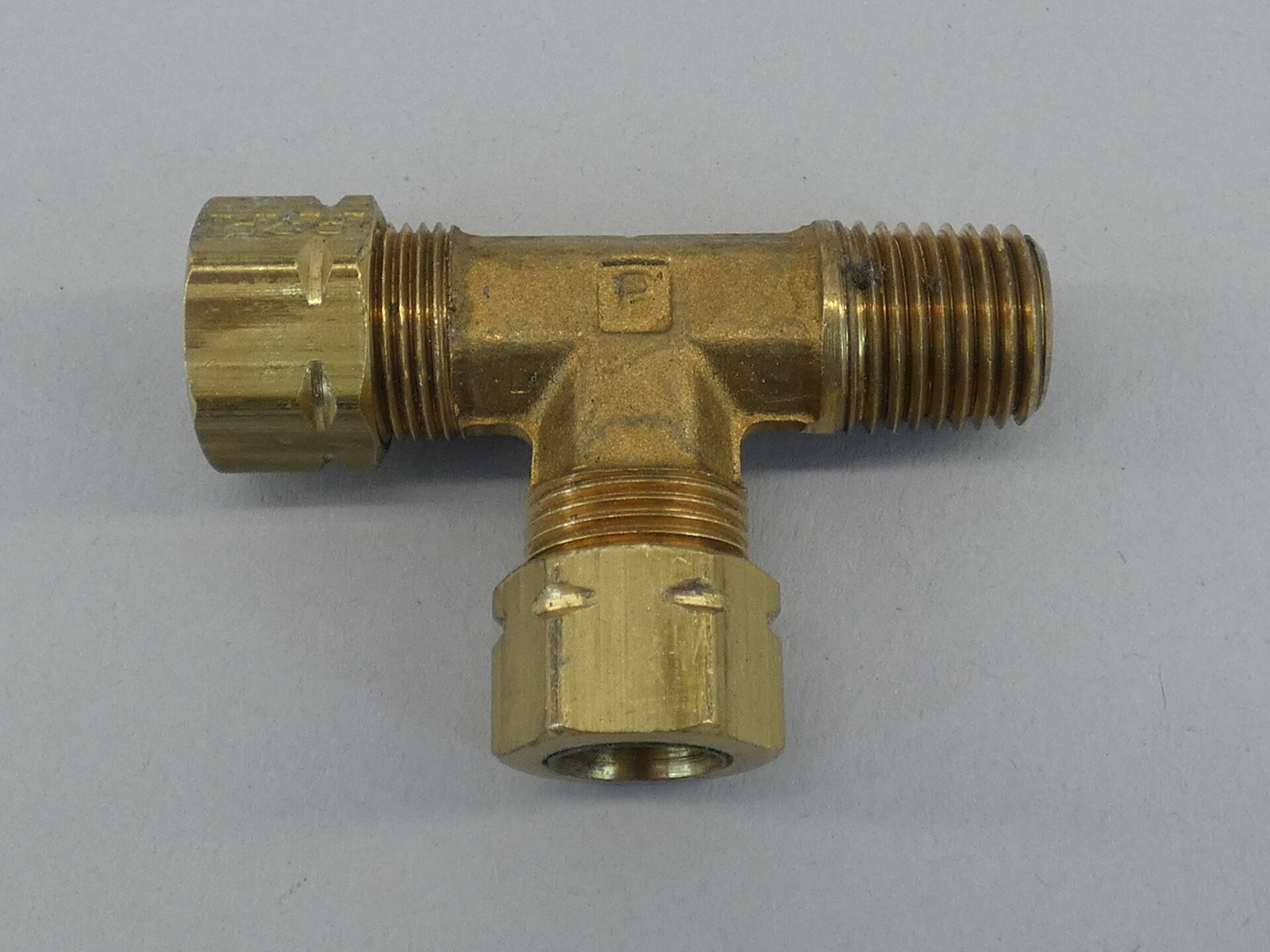 *Lot of 5* Parker Brass Fitting Union Tee Compression 3/8″ Tube 1/2″ OD Threa…