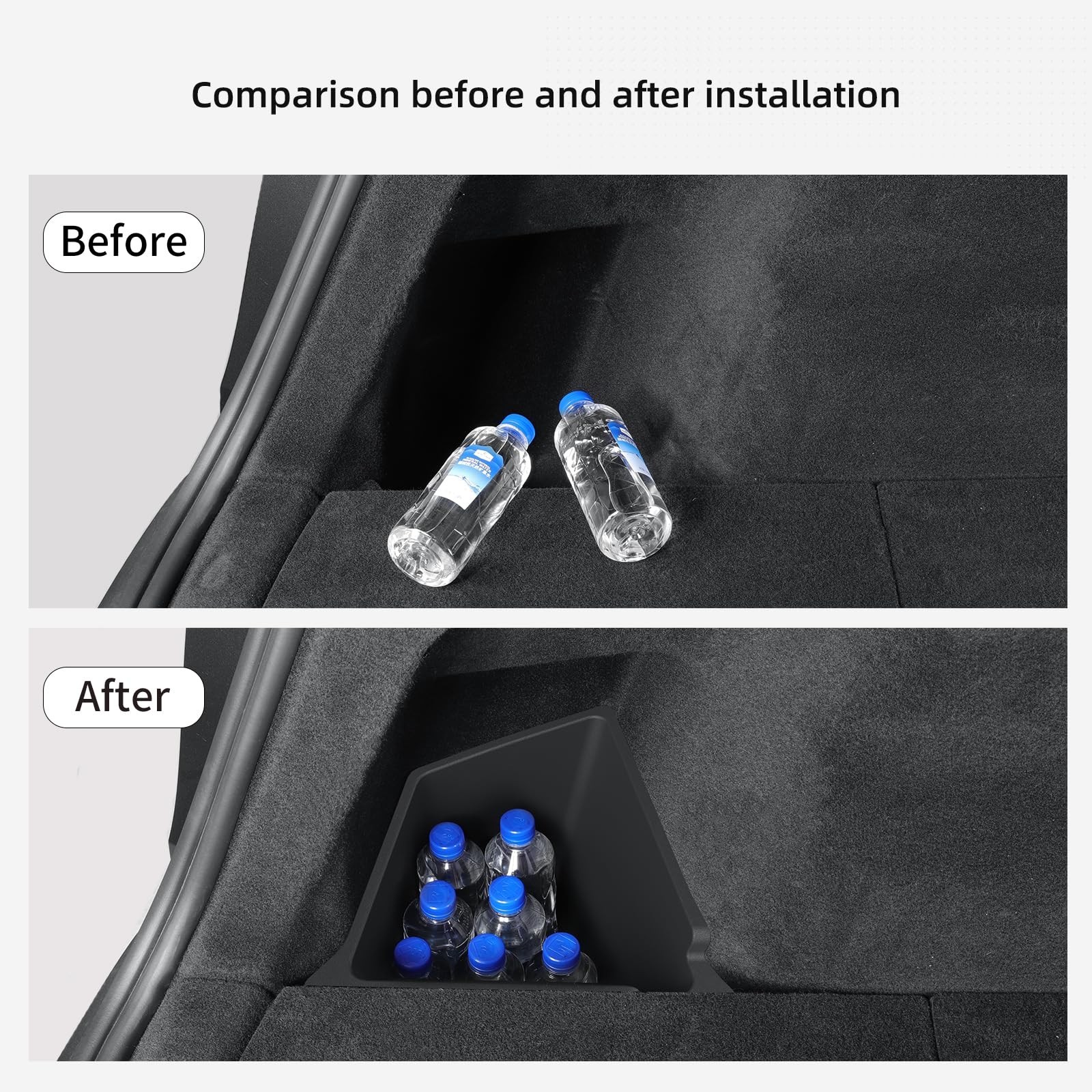 LUCKEASY Rear Trunk Storage Bins Fit for Tesla Model Y Juniper 2025 2026 Stan…