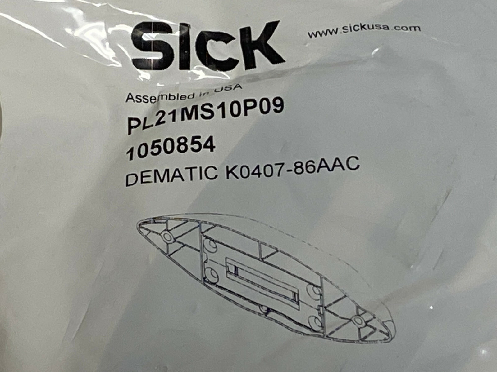 T1: Sick PL21MS10P09 Dematic K0407-86AAC Process Photo Reflector Assembly