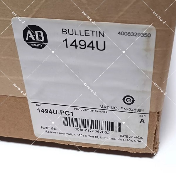 Allen Bradley 1494U-PC1 Disconnect Switch Fuse Protective Cover New Sealed