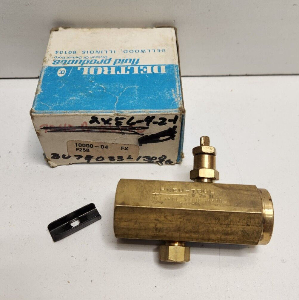 NEW OLD STOCK! DELTROL 1/4″ BRASS FLOW CONTROL VALVE 10000-04 F25B