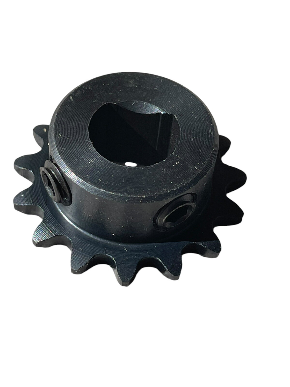 15 Tooth 12mm Bore Steel D-Shaft Steel Sprocket for #25 Pitch Chain – 15 Teeth