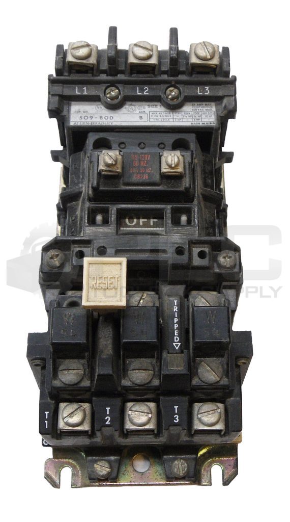 ALLEN BRADLEY 509-BOD /B STARTER W/ CB236 COIL W/ 42185-800-01 W/ (3) W54