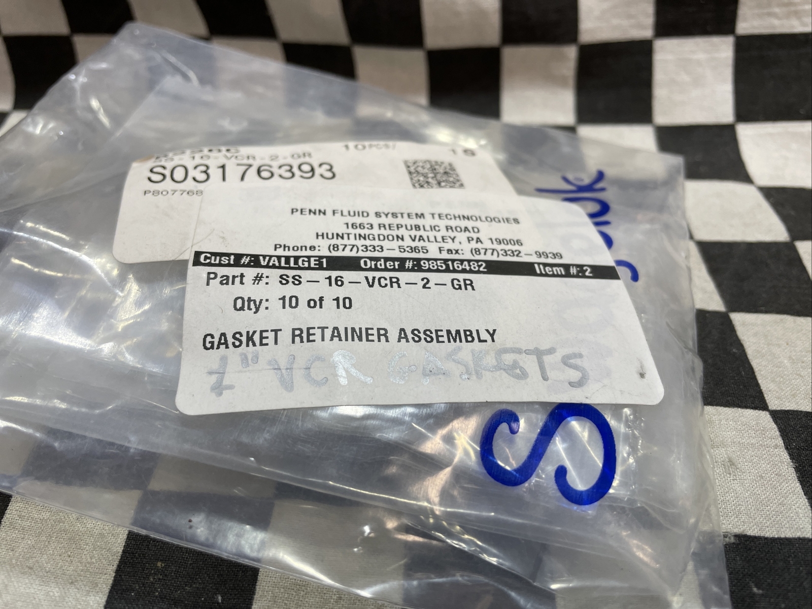SWAGELOK VCR Face Seal Fitting 1″, SS-16-VCR-2-GR, LOT OF 10 SHIPSAMEDAY#1220P13