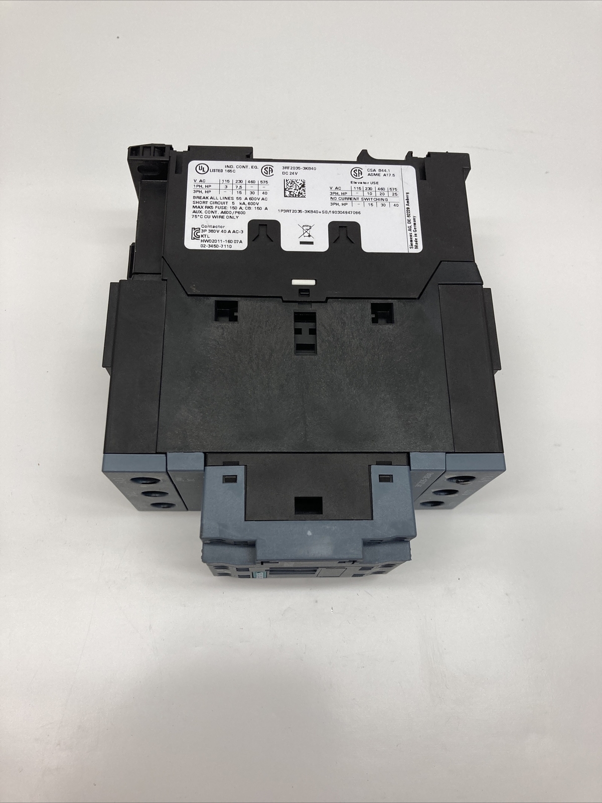 Siemens SIRIUS Contactor 3RT2038-3KB40 | U.S.A. SELLER | USED…???