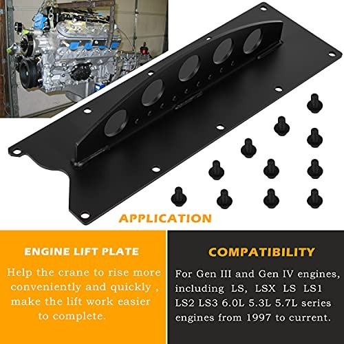 LS Engine Lift Plate Hoist Fits LS1 LS2 LS3 LQ4 4.8 5.3 6.0 6.2L Gen III IV