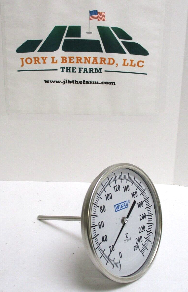 WIKA ,T1.50, BIMETAL THERMOMETER, 1/2″ MNPT, 6″ PROBE, 0-250 C , SILICONE FILLED