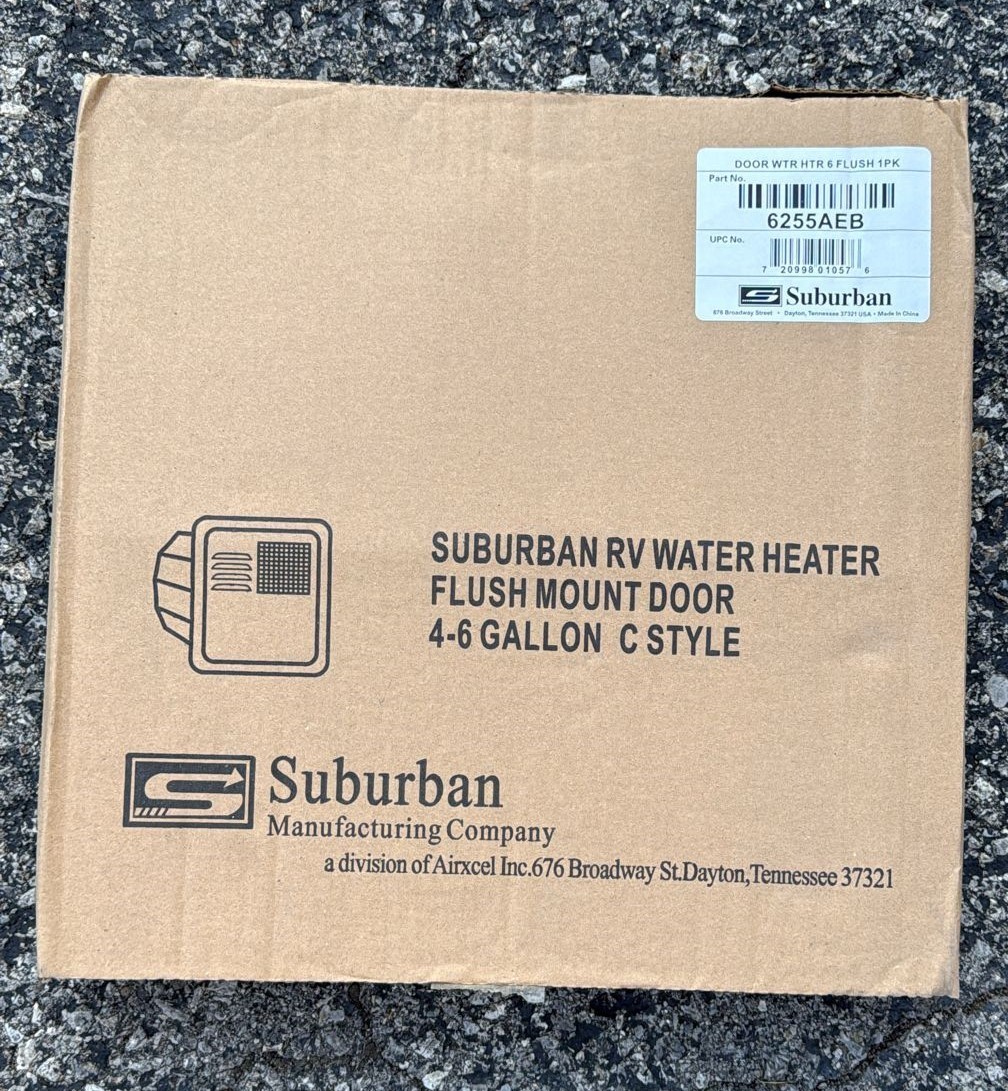 Suburban RV Water Heater Flush Mount Door – 4-6 Gallon C-Style Part No. 6255AEB