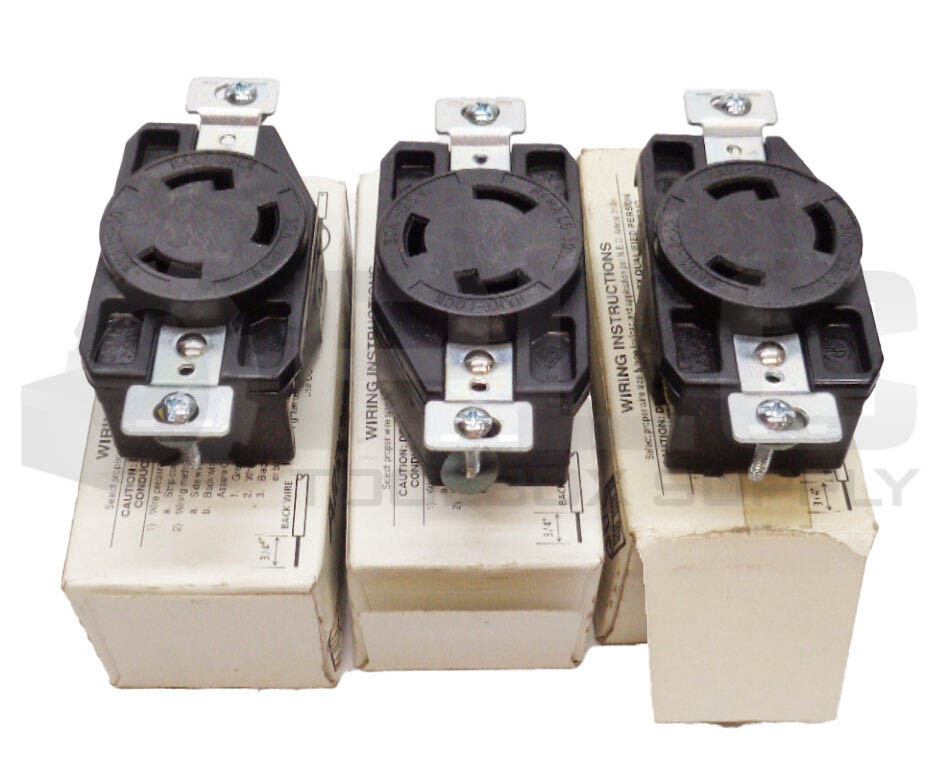 LOT OF 3 NEW COOPER CROUSE-HINDS ARROW HART 6330 RECEPTACLES 30A 125V 6330-1