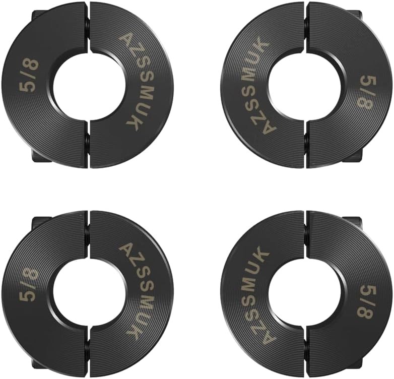 AZSSMUK 5/8″ Bore Double Split Clamp-On Shaft Collars of Carbon 5/8, Black