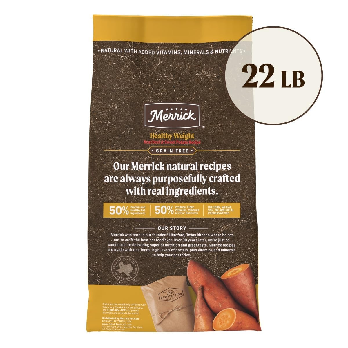 Merrick Premium Grain Free Dry Dog Food Weight Management Dog Food, 22.0 lb. Bag