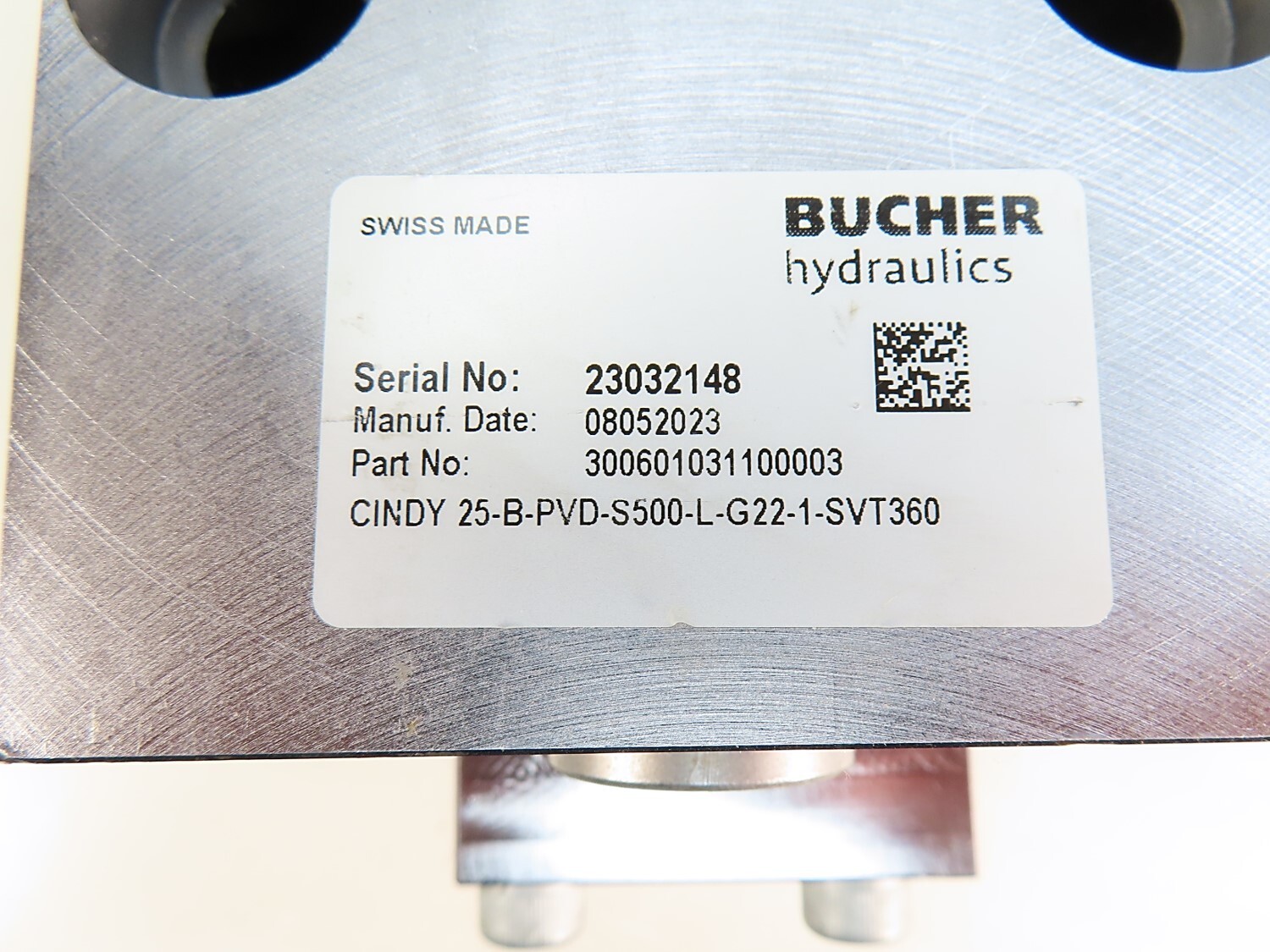 Bucher CINDY 25-B-PVD-S500-L-G22-1-SVT360 300601031100003 Hydraulic Valve NEW