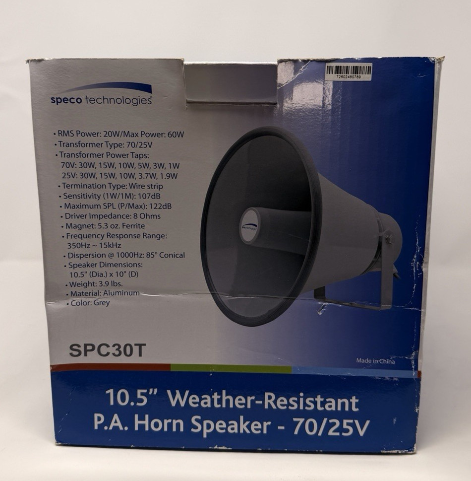 Speco Technologies SPC30T Weatherproof Speaker PA Horn