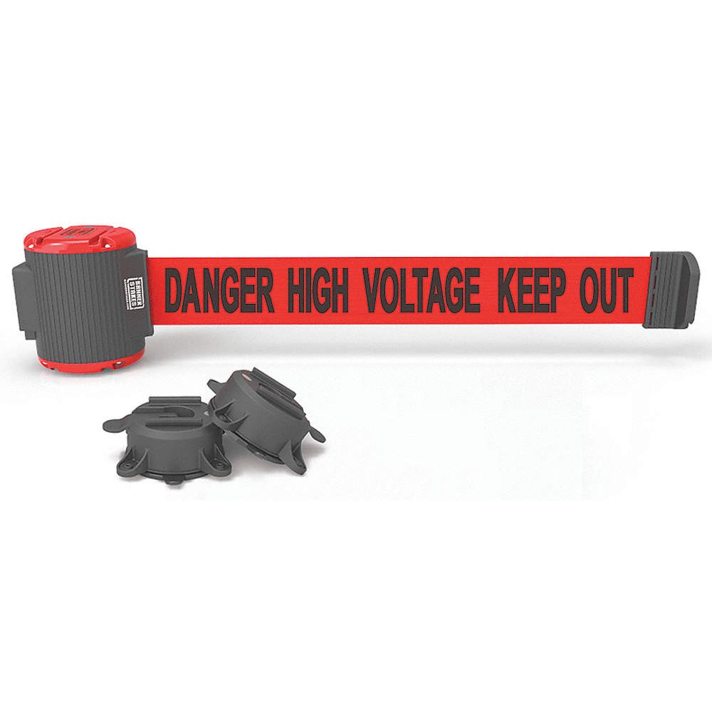 BANNER STAKES MH5010 Mgnetic Belt Barrier,Danger High Voltage 45GP53