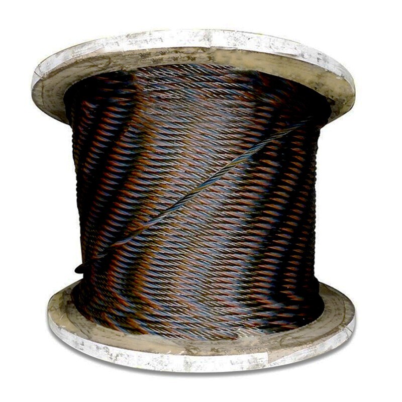 1/4″ x 250 ft Reel 6×19 EIPS Steel Core Bright Finish .250″ Winch Cable Tow