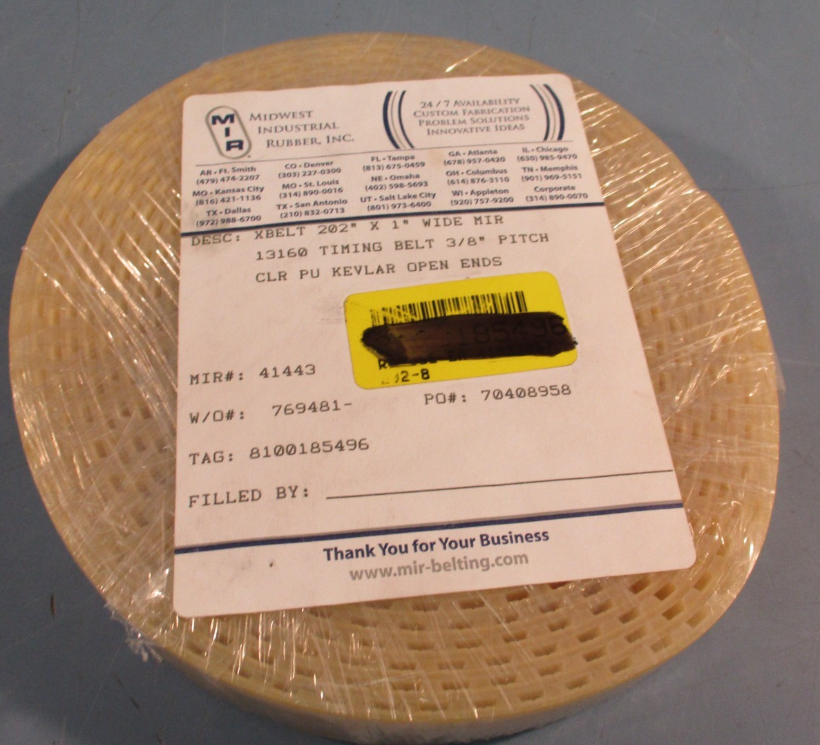 Midwest Industrial Rubber 13160 Timing Belt 3/8″ Pitch XBelt 202″ x 1″ WD 41443