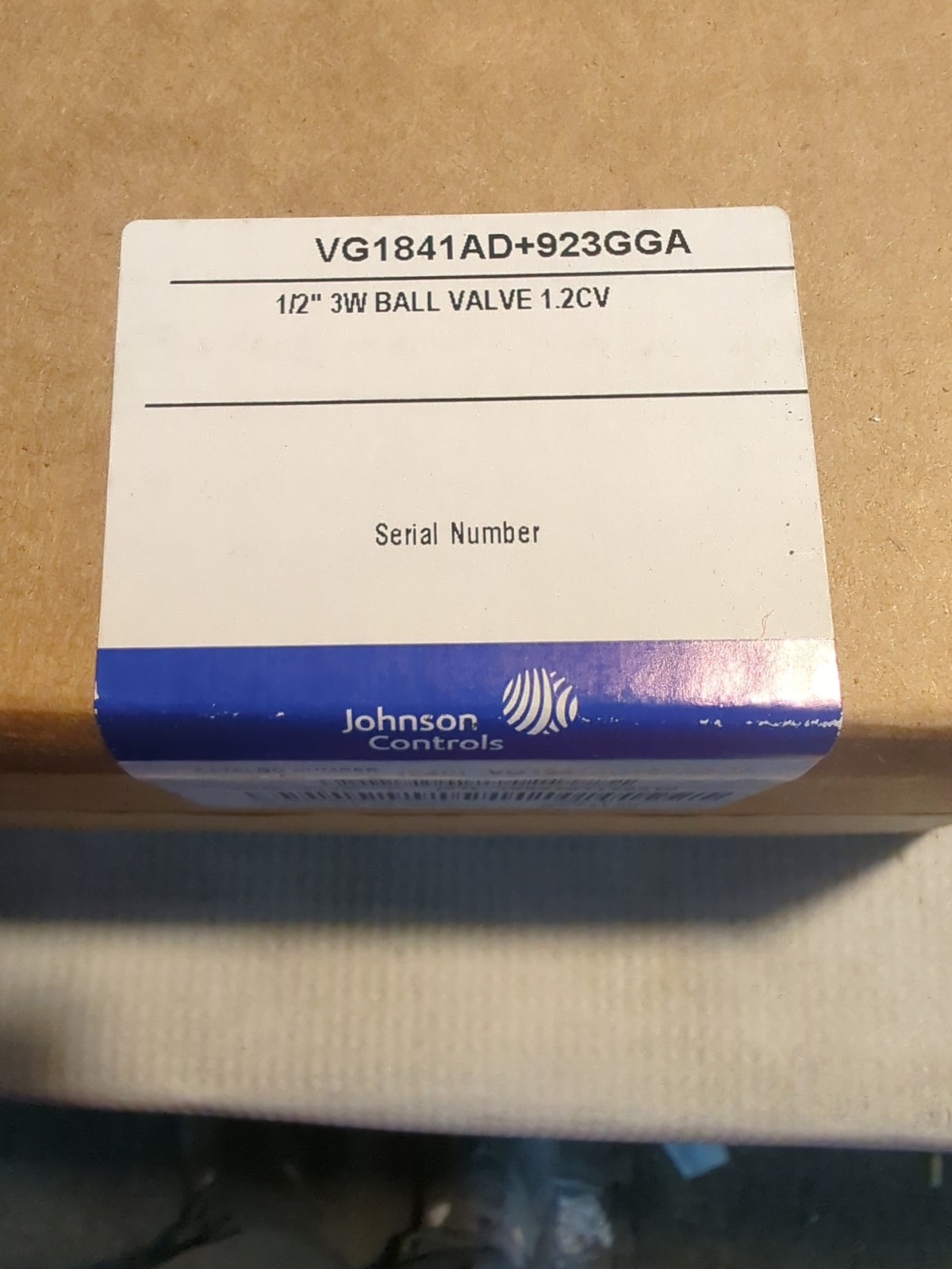 Johnson Controls VG1841AD+923GGA Valve Assembly 1/2 Inch NPT 3-Way Brass Valve w