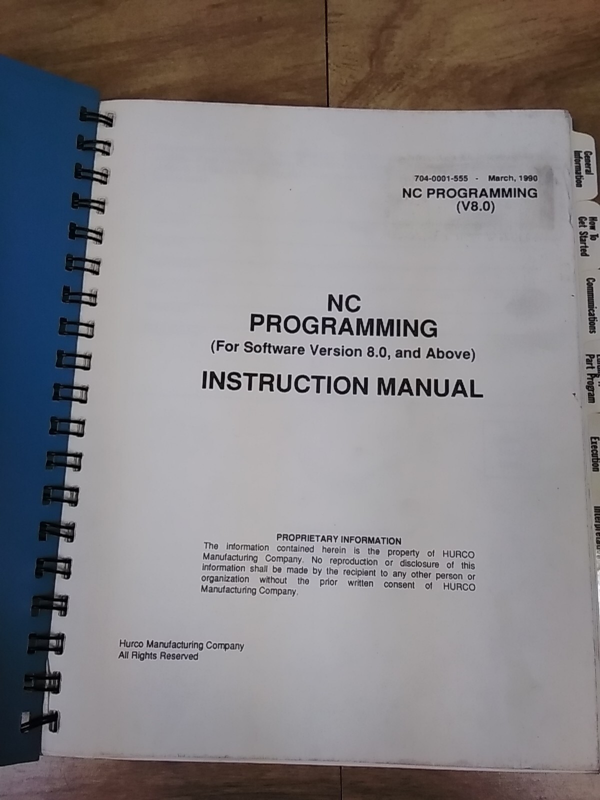 Hurco Instruction Manual NCProgramming (V8.0) 704-0001-555