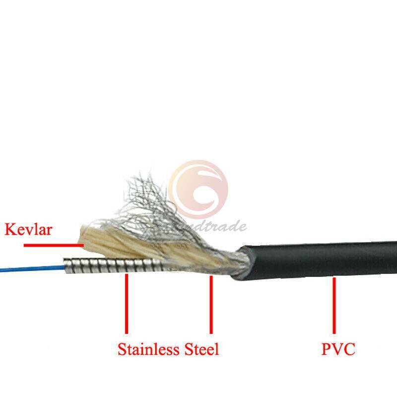 200M Black Armored Fiber Cable SC-SC UPC SM 9/125 Duplex Fiber Optic Patch Cord