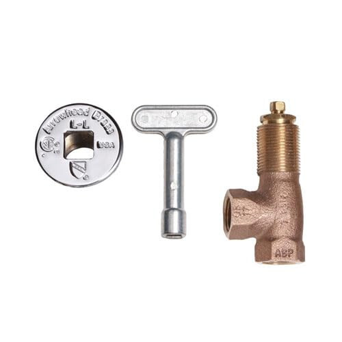 Arrowhead Brass 258 Straight Gas Log Lighter Valve with Chrome Flange and Key
