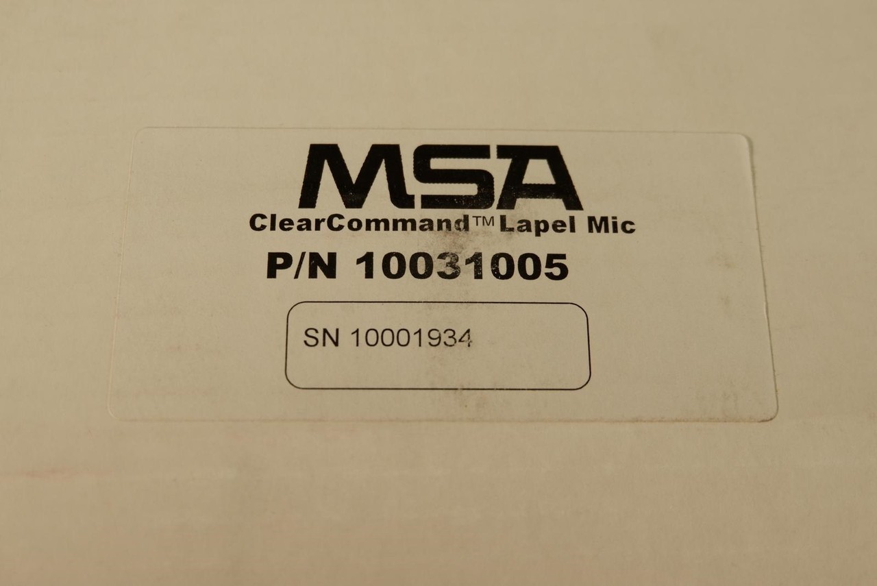 MSA 10031005 ClearCommand Lapel Mic NOS
