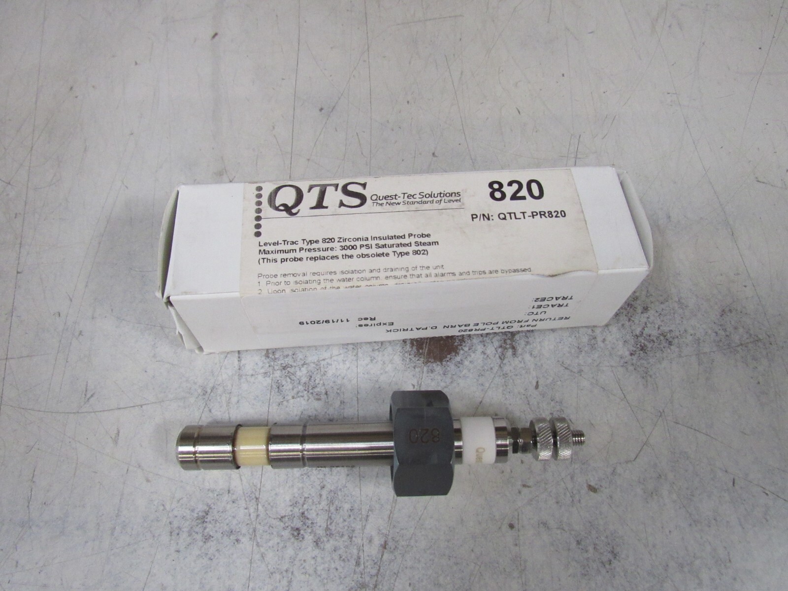 QUEST-TEC SOLUTION LEVEL-TRAC TYPE-820 QTLT-PR820 ZIRCONIA INSULATED PROBE NIB !